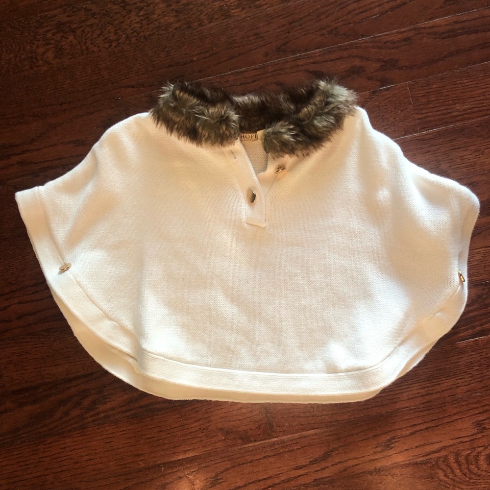 Hope & Henry Winter Cape with Faux Fur Collar